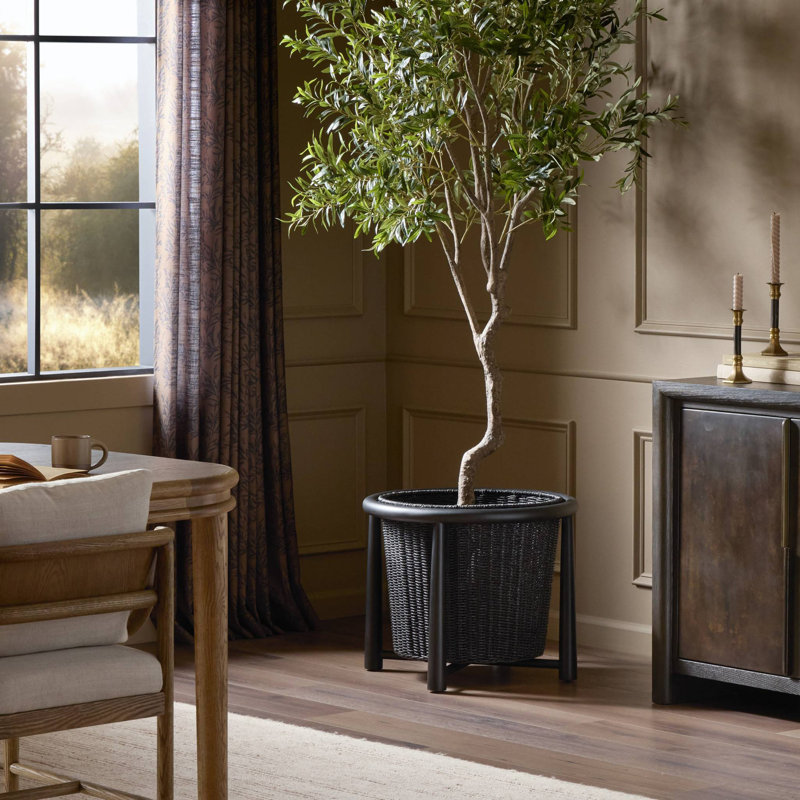 Kernan Basket-Single Twisted Black Hyacinth, Single Twisted Black Hyacinth
