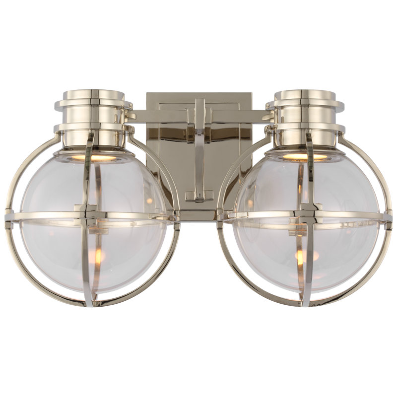 Chapman & Myers Gracie Double Sconce, Polished Nickel