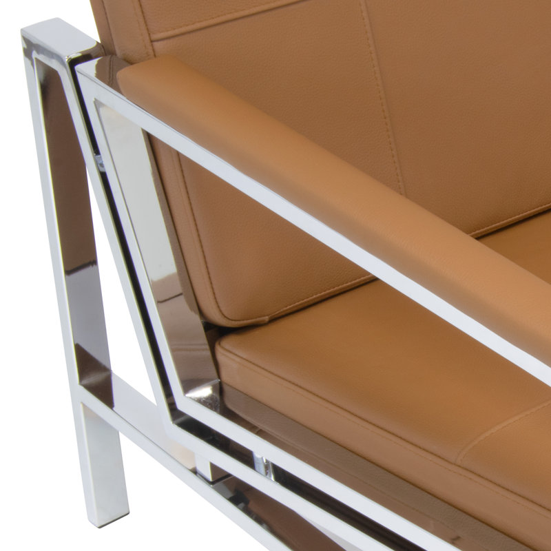 Chaise en cuir véritable Landa Signature, Caramel