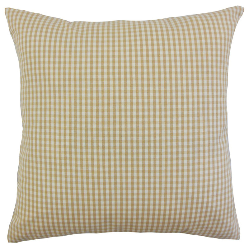 Silk Plaid Sham Set, Standard, Honey