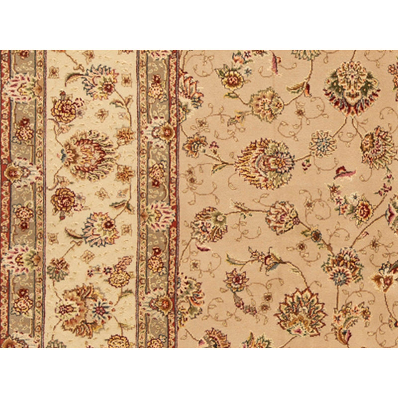Hand Knotted Oriental Area Rug in Beige And Ivory