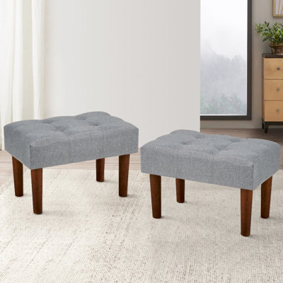 Nuha Linen Upholstered Ottoman Footrest