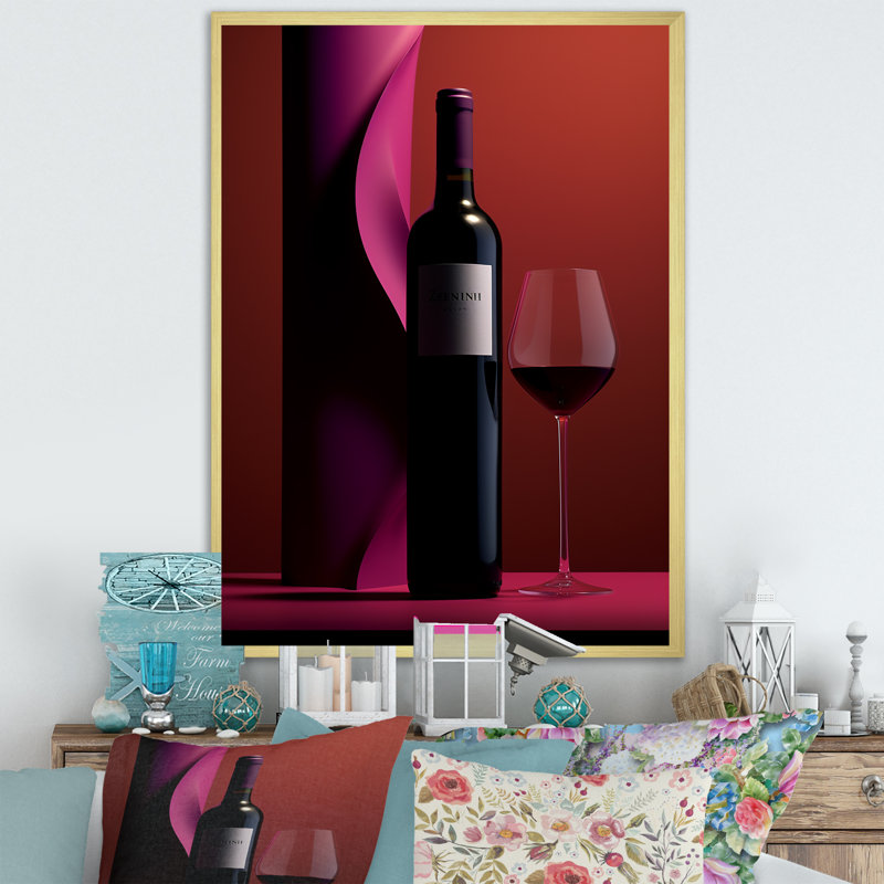 Zinfandel Zenith - Wine, reproduction d'art mural, H 20 po x l 12 po x P 1 po, Cadre doré simple