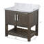Meuble-lavabo 36 po avec comptoir en marbre de Carrare et lavabo-934489185