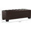 Banc brun avec capitonnage. Offre un grand espace de rangement pour les oreillers, couvertures et articles pour animaux de compagnie. Comprend une charnière pressurisée à ouverture douce. Assemblage requis. 50,75 po x 20 po 17 po - Brun. Le détail rehausse le style.