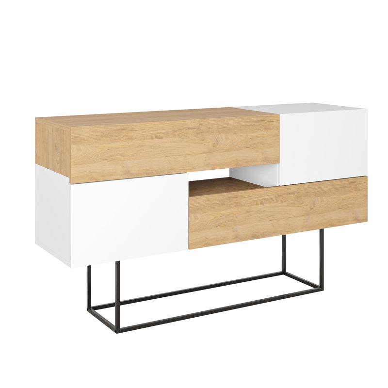 Lubow 145cm Console Table, White/Oak