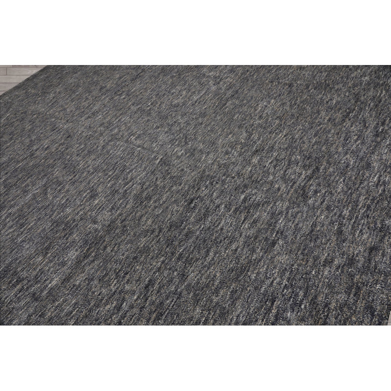 Tapis tibétain gris en laine noué à la main 10 po x 14 po Tibetano