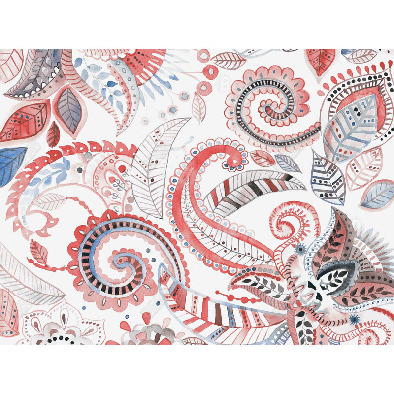 Paisley Pattern - Coral Patterns Canvas for Home Decor