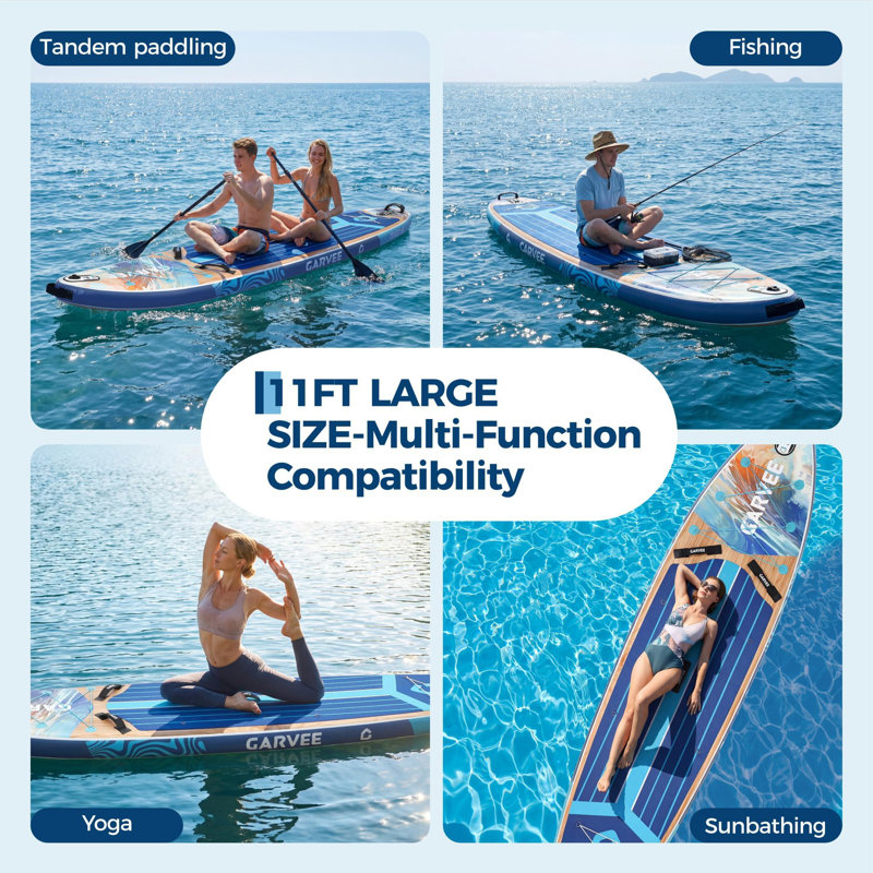 Inflatable Stand Up Paddle Board Ultra-Light SUP - Wide Stable Design with Non-Slip EVA Deck, Complete Kit with Premium Accessories - for Adults, Beginners & All Skill Levels