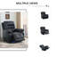 Fauteuil inclinable électrique 42 po, fauteuil électrique avec charge USB et éclairage DEL ambiant, cuir noir respirant