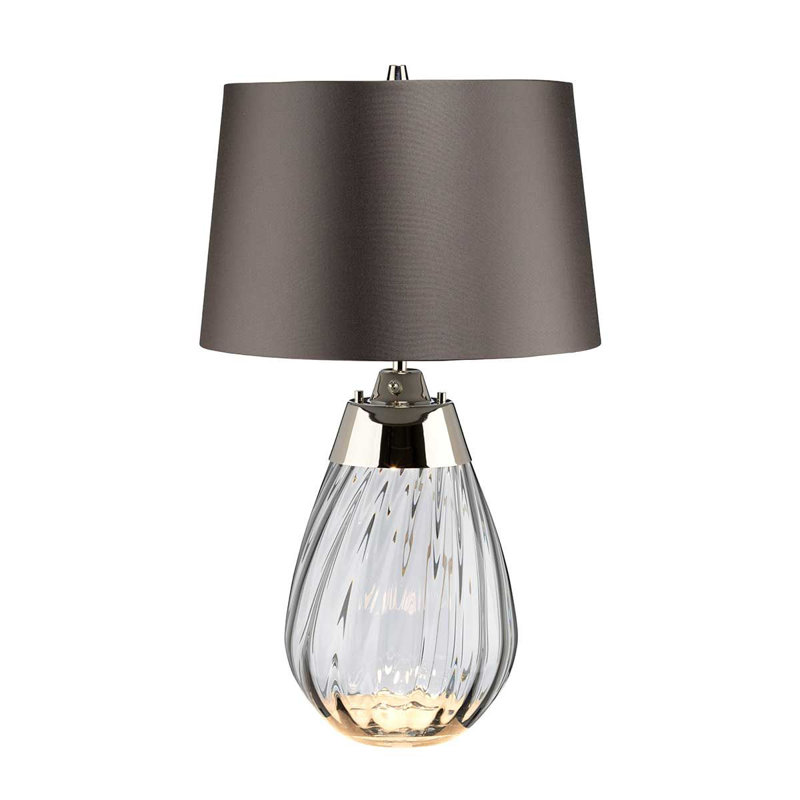 Morrisdale Glass Table Lamp, Transparent, Black