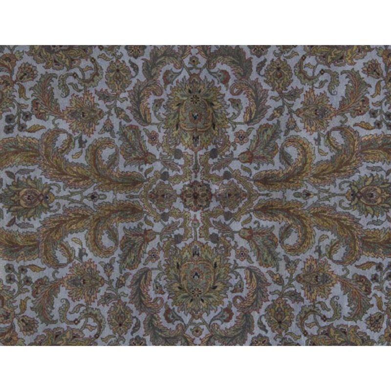 Tapis gris et noir noué à la main de haute qualité