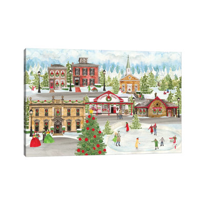Christmas Village Landscape by Tara Reed - Wrapped Canvas Painting