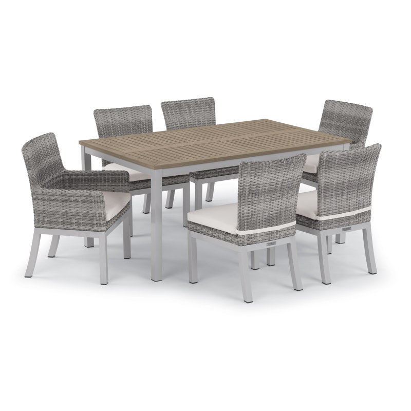 Travira Outdoor Dining Table, Flint, Vintage Tekwood