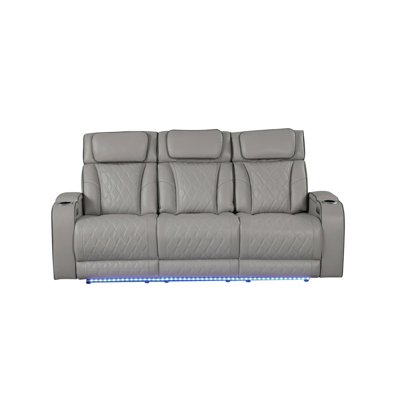 Nostrand Reclining Sofa Gray, Gray, 43'' H x 86'' W x 40''D