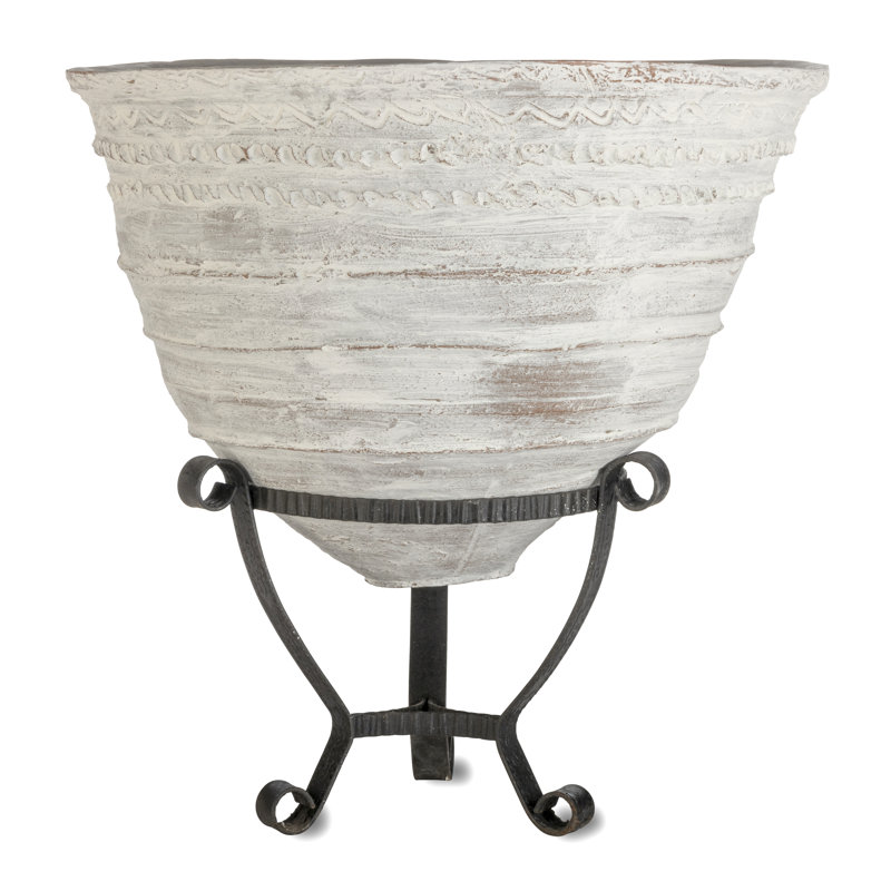 The Mediterranean Collection Handmade Pot Planter, Delphi White