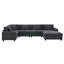 Canapé modulaire en U de 128 x 67 po, ensemble de canapé en chenille 6 places avec repose-pieds surdimensionné, rangement pour accoudoirs et porte-gobelets cachés, ports de chargement USB, canapé à siège large pour le salon, appartement-860064187