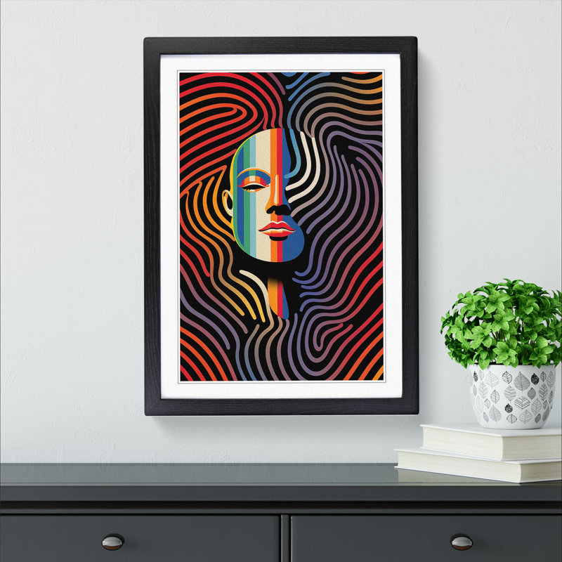 Male Op - Single Picture Frame Print on Wood, Black Framed, 46cm H x 34cm W x 2cm D