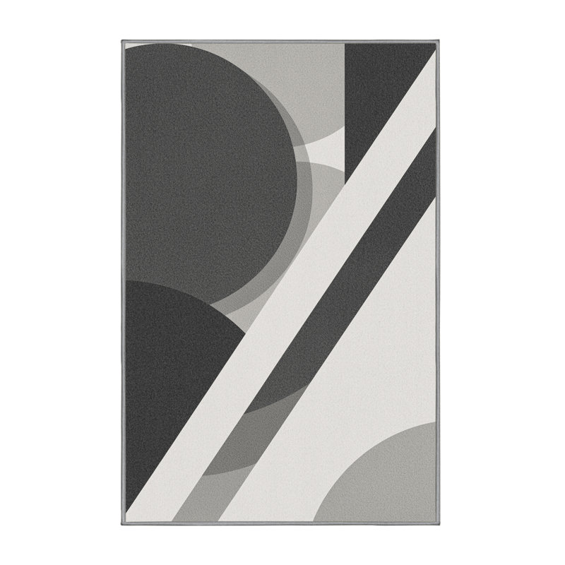 Tapis gris moderne et contemporain lavable à la machine Bemott, 4 x 2