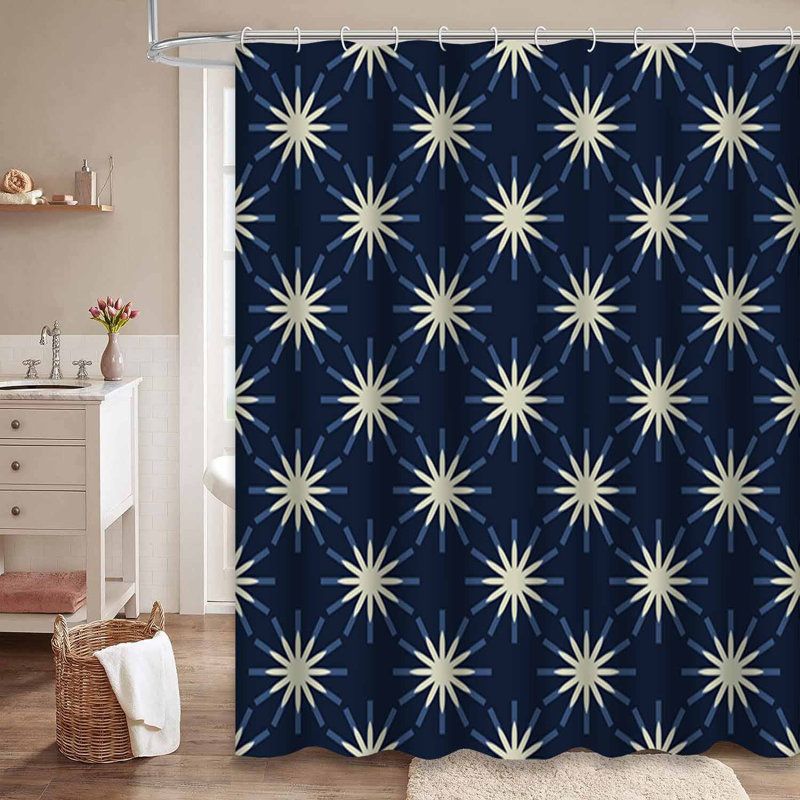 Rideau de douche bleu vif avec 12 crochets, L 72 po x l 72 po