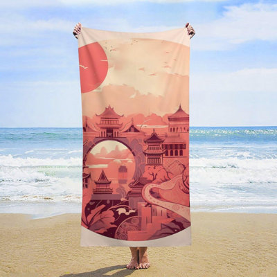 Dogs Beach Towel Oversized Beach Blanket Quick Drying Pool Towels Waterproof Sandproof Outdoor Travel Towel Summer Essentials for Travel, Camping, Hiking, 30 x 60 inAnd a complimentary Chinese-style canvas bag is included