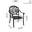 6 pièces de chaise de patio en fonte d'aluminium, structure noire, coussins bruns, fonte traditionnelle pour un look élégant, résistant aux intempéries et au revêtement, 6 pièces larges et empilables avec structure