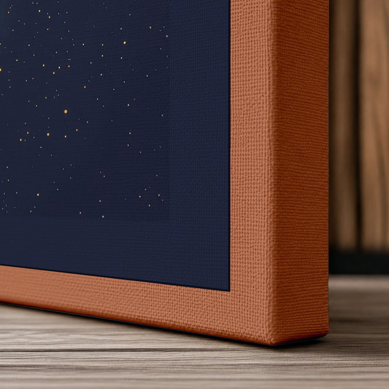 Rocket Through Stars Modern - Wrapped Canvas, 24x16 - 61.0 x 40.6 cm, Terracotta Border