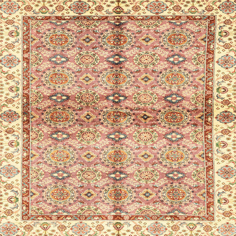Tapis 100% abstrait 3200 lavable à la machine, Carré 7 pi