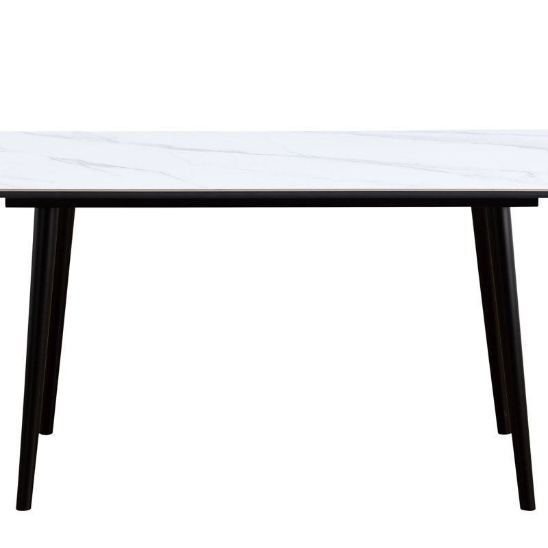 Meya Stone Top Dining Table, White