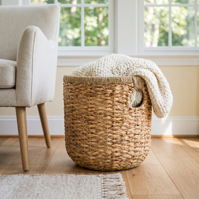 Panier rond en jacinthe d'eau - grand