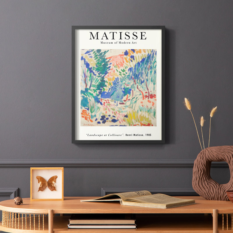 Matisse CLXXVI Framed Print - Solid Wood, Black, 20" H x 16" W x 1" D