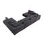 Canapé modulaire en chenille avec 6 coussins gris Chenille