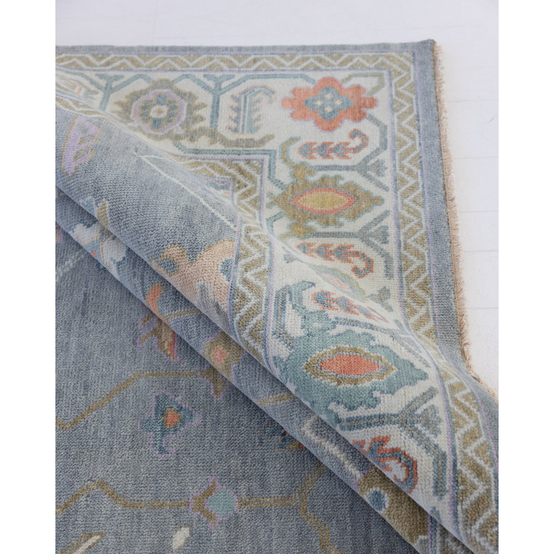 Hattie Hand Knotted Wool Trellis Area Rug, Square 12'