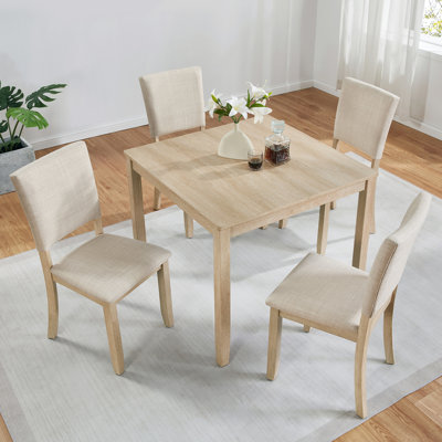 Ensemble de table de salle à manger 5 pièces en bois pour le salon, la cuisine et la salle à manger