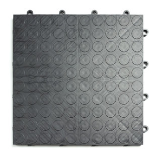 GarageDeck Coin Pattern, Durable Copolymer Interlocking Modular Non-Slip Garage Flooring Tile (Set of 12)