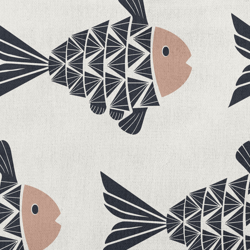 Housse et insert de coussin Fish Tales PAN426, Mauve, 16 po x 16 po