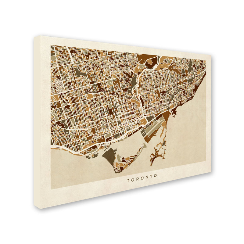 « toronto street map », impression sur toile tendue, H 35 po x l 47 po x P 2 po