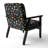 Cobalt Blue Scrollwork Swirls Victorian Pattern II - Upholstered Floral Accent Chair-1244380839