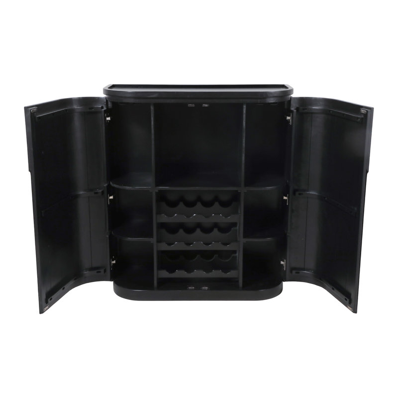 Chariot de bar moderne pour cuisine et salle à manger - Meuble-bar contemporain avec rangement décoratif pour le service des boissons, idéal pour un coin bar ou un espace cocktail - 104 cm, noir