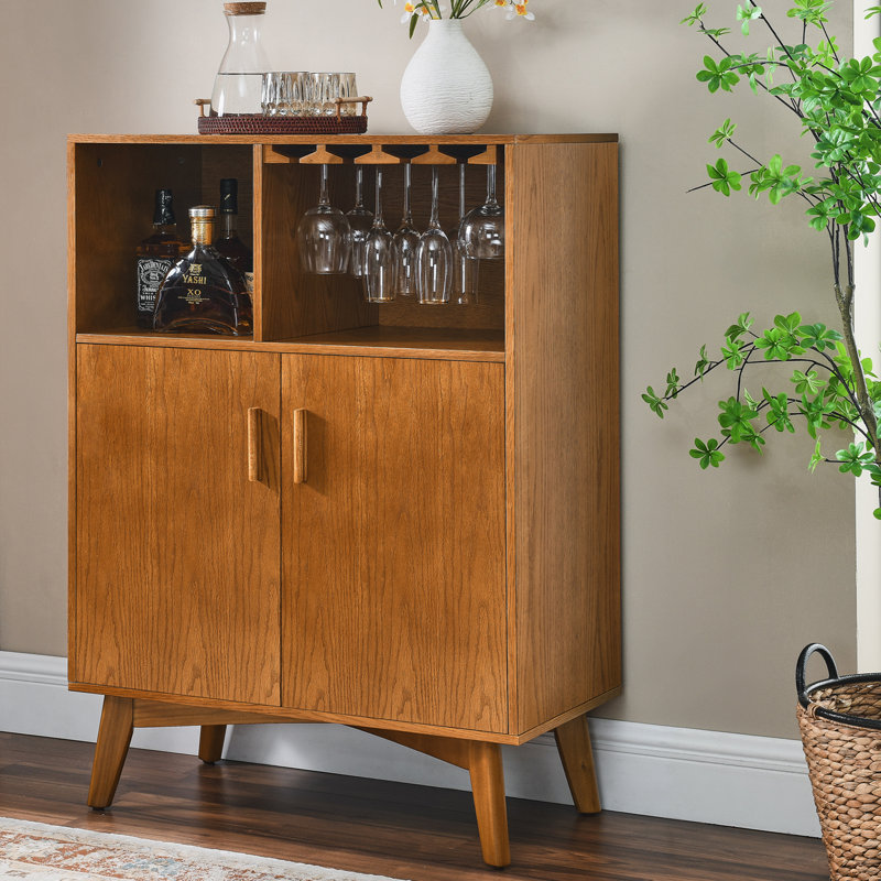 Armoire à vin l 31,5 po avec porte-verres et porte-bouteilles