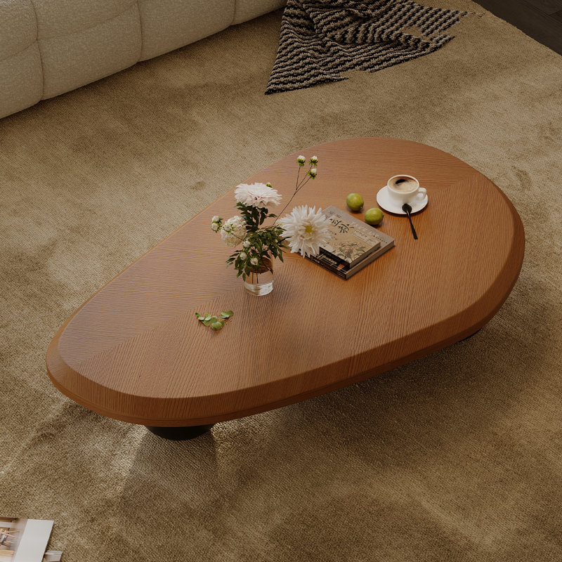 Table basse moderne en bois massif Khattab, Noir, noir, noir, noir, Noir, noir, noir, noir