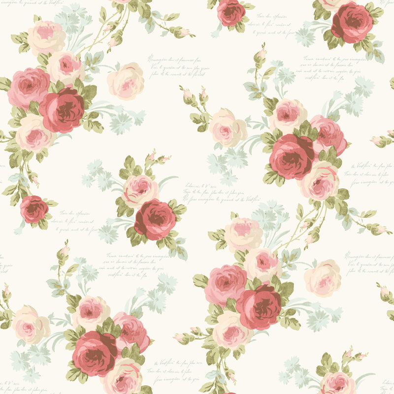 Papier peint Heirloom Rose, Bleu