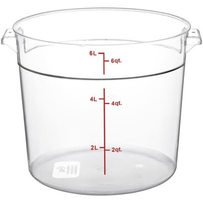 Choix 6 pte Contenant alimentaire transparent en polycarbonate rond - homologué NSF, lavable au lave-vaisselle, empilable