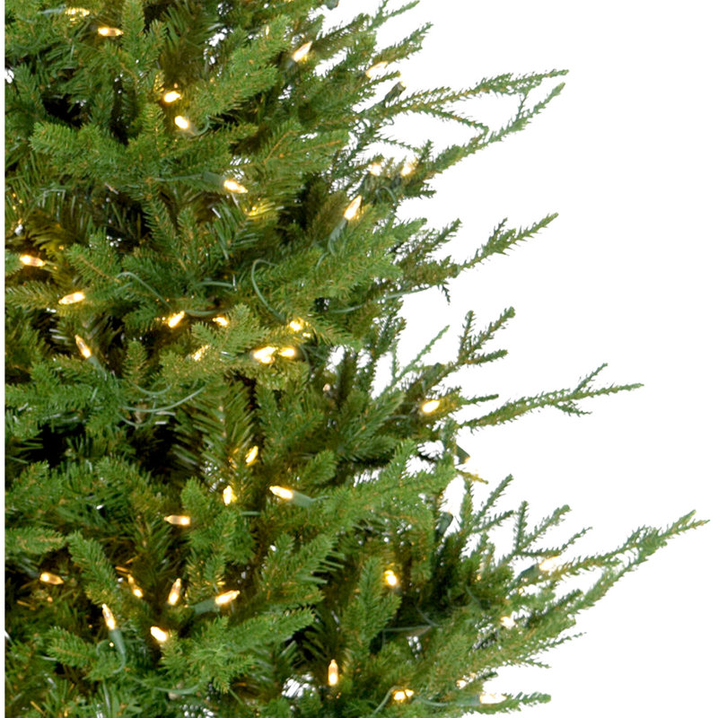 5-ft Green Pine Potted Christmas Tree with Warm White LED Lights