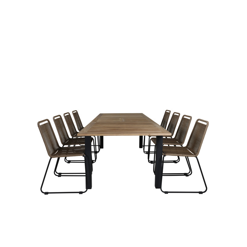Bueford 8 - Person Dining Set, Latte