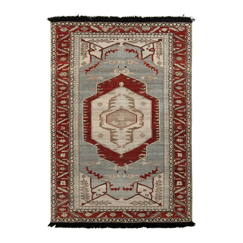 One-of-a-Kind Rectangle 6'5" X 9'1" No Wool Area Rug in Blue/Red