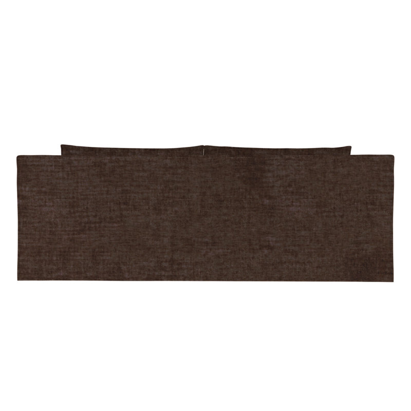 Mulberry Square Track-Arm Sofa with Flange Seam, 33" H x 96" W x 45" D, Crushed Velvet Chocolate, Natural