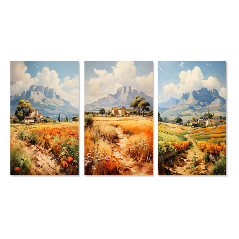 "Mont Saintevictoirepaul, série", 3 pièces, Toile tendue, H 40 po x l 60 po