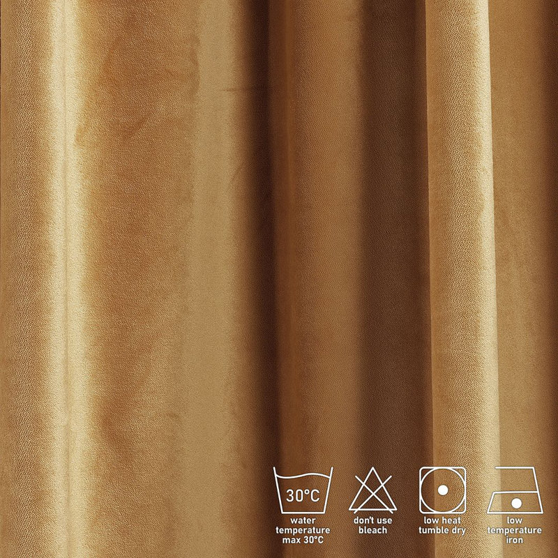 Soft Touch Velvet Kitchen Valance, 100 W x 60 D cm, Dijon