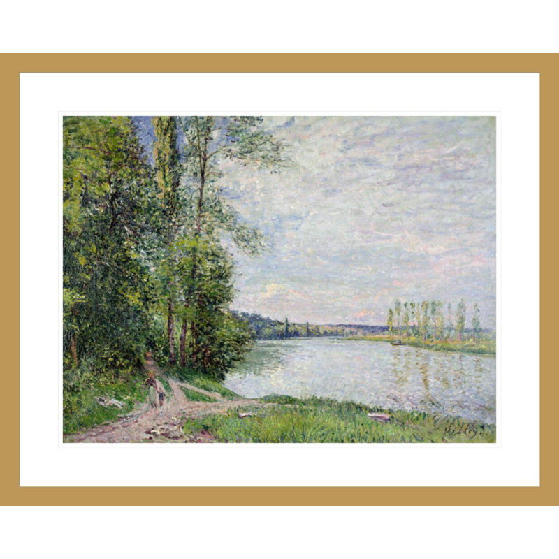The Riverside Road, de Veneux à Thomery par Alfred Sisley, impression giclée sur cadre, H 23,5 po x l 29,04 po